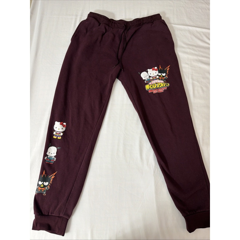 My Hero Academia And Hello Kitty Graphic Jogger Pants Men's Size Extra Large Gym